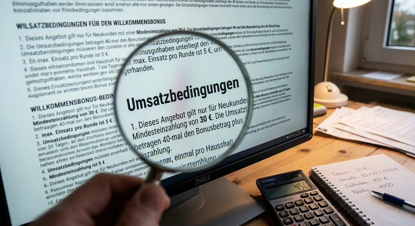 Realitätscheck: 30-€-No-Deposit-Boni und ihre Umsatzbedingungen in 2026