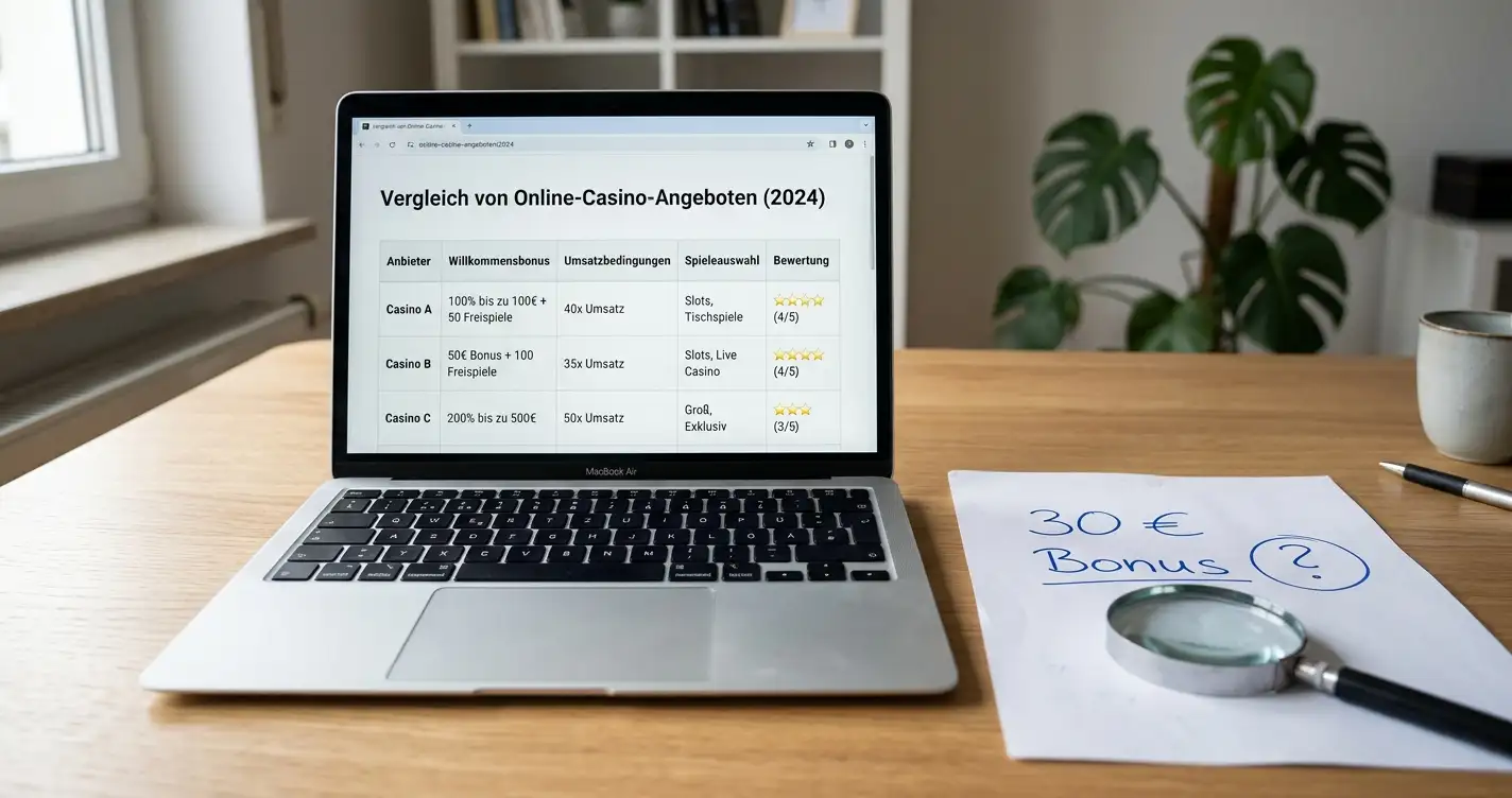 30 Euro Bonus ohne Einzahlung Casino 2026: Top 10 im Test