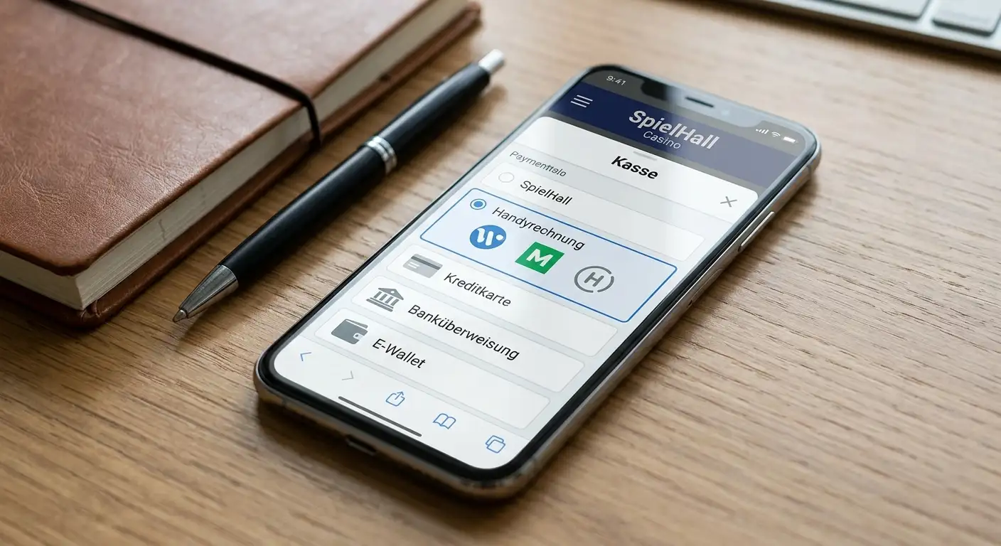 Smartphone-Zahlung mit Mobilfunkanbieter-Logo an der Kasse