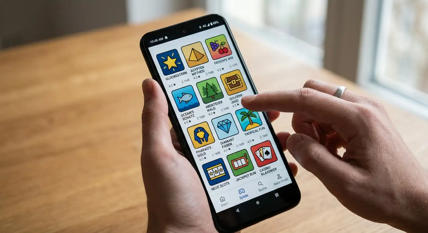 Sammlung verschiedener Handy-Slots auf einem Smartphone-Bildschirm