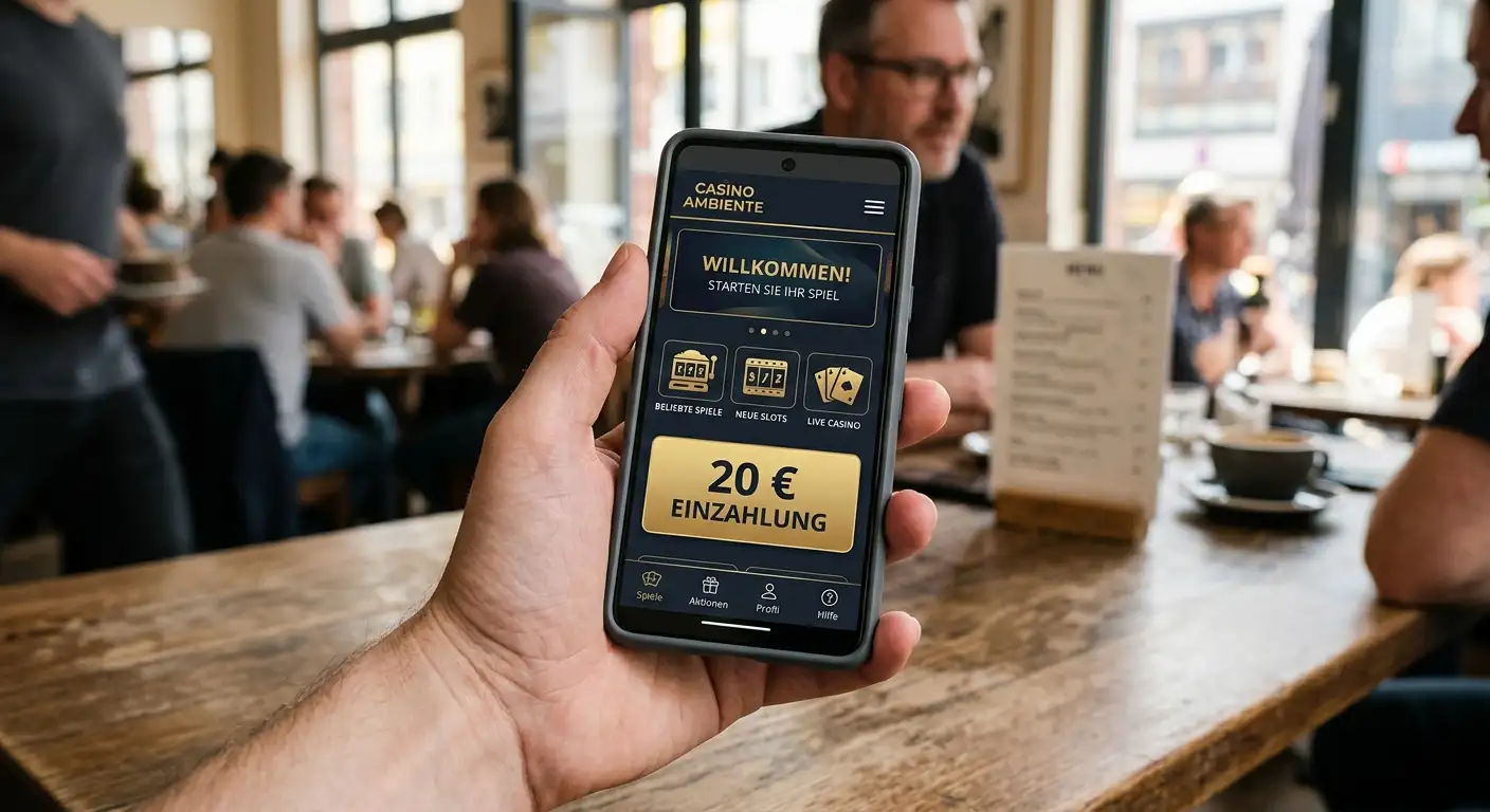 Smartphone mit Online-Casino und 20 Euro Einzahlung