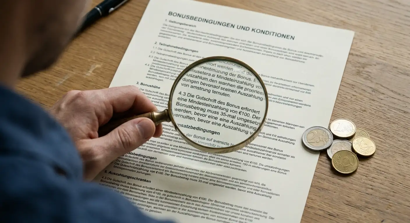 Bonusbedingungen bei 1 Euro Einzahlung: Was Spieler wirklich bekommen